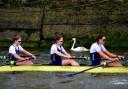 The Oxford Women’s team during a training session on the River Thames