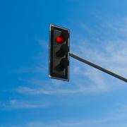 Red traffic light stock image