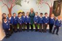 Headteacher Julieann Exley with pupils after the schools ungraded Ofsted inspection