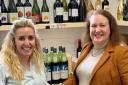 Kim Wilson, owner of North South Wines, with Banbury MP Victoria Prentis