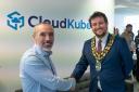 Martin Sharkey, CloudKubed founder and CEO, and Mayor of Witney, Owen Collins