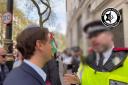 Screengrab from video shared by Campaign Against Antisemitism of their chief executive Gideon Falter speaking to Metropolitan Police during a pro-Palestine march in London (Campaign Against Antisemitism/PA)