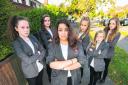 Tamia James, 13, centre, with fellow pupils, left to right, Mya Morris, 13, Chayla Partlett, 14, Tegan Partlett, 12, Amee Gomersall, 11, and Ellie Lygo-Gomersall, 13. Picture: OX70179 Damian Halliwell