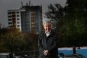 Work to replace the flammable cladding at Oxfordâs tower blocks has been delayed. Gordon Roper, chairman of the Parish Council, is pictured outside the Evenlode tower..18.10.2017.Picture by Ed Nix...