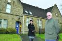 Mayor Mike Tysoe and town clerk Vanessa Oliveri outside Chipping Norton Police Station                     Picture: OX71257 Simon Williams