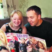Katie Aldridge and William Brown from Didcot read all about the royal couple as they prepare for their wedding day in June