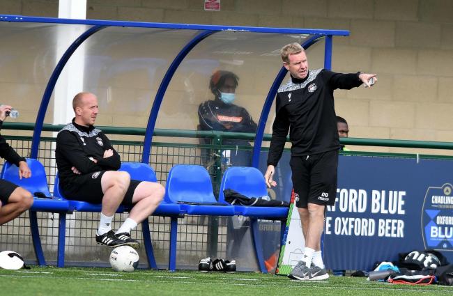 David Oldfield, right, and Oxford City face Hungerford Town next. Picture: Mike Allen