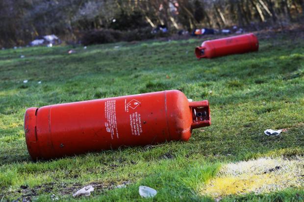 A canister left at Oatlands Road recreation ground in Oxford in 2018