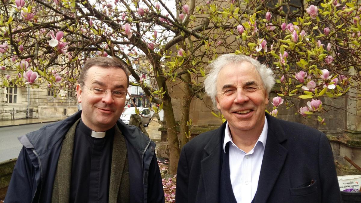 Rev Dr William Lamb with hotelier Jeremy Mogford 