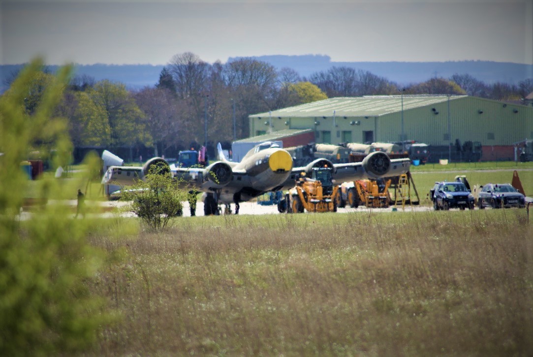 Boeing B-17 Flying Fortress, World War Two bomber, spotted at ‘Tom Hanks’ and ‘Steven Spielberg’ set. Picture: Eirian Jane Prosser