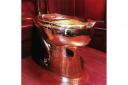 The solid gold toilet was on display at Blenheim Palace in September 2019
