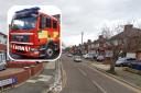 Ten people fled a burning building as fire spread to both sides of a semi-detached house in Braemar Gardens, Colindale.