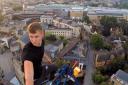 George on a previous free climb up an Oxford crane