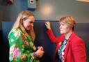 Emily Kerr of the Green Party and Mary Clarkson of Labour engage in some friendly confrontation ahead of the vote