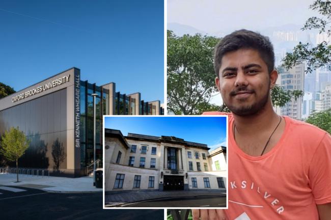 Left to right: file images of Oxford Brookes and Oxford Crown Court; Sahil Bhavnani Pictures: NQ/LINKEDIN
