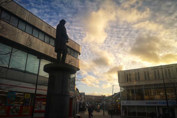Isambard Kingdom Brunel has a great view over Swindon town centre, by Pearl Lucia Barcoe