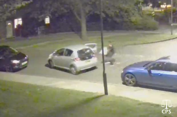 thisisoxfordshire: CCTV shown to the jury on Thursday showed the alleged robber jump into a silver hatchback Picture: CPS
