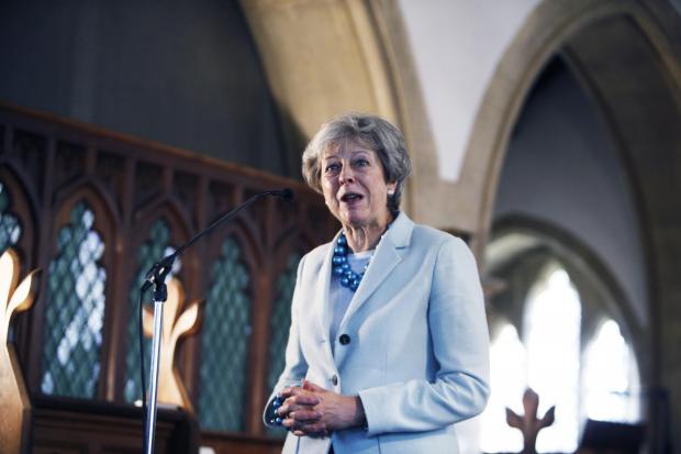 thisisoxfordshire: Former Prime Minister Theresa May during a visit to Oxfordshire in 2019. Picture: Ed Nix