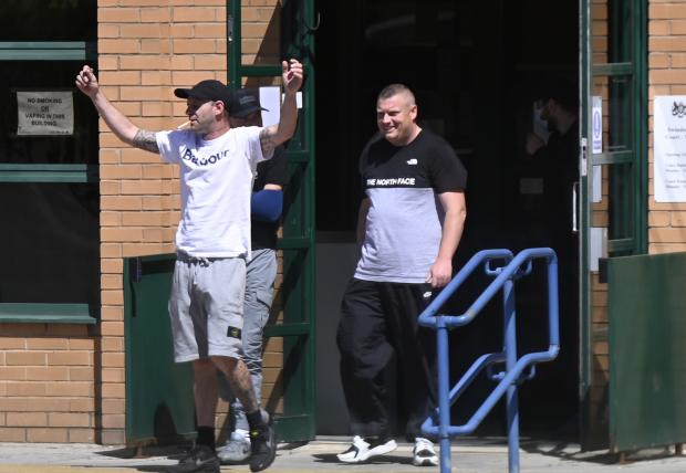 thisisoxfordshire: Steven Ellis and Shannon Power outside Swindon Magistrates' Court. Photo: Dave Cox.