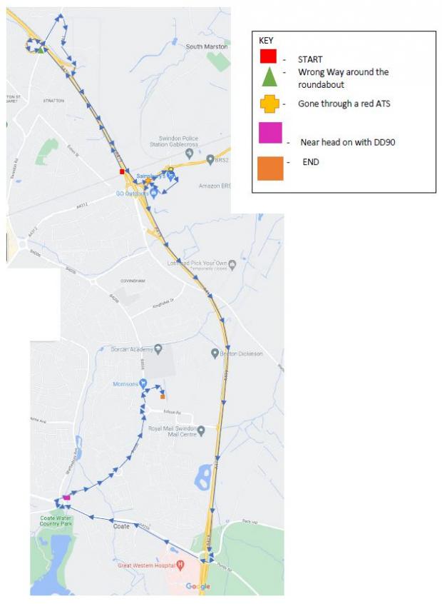 thisisoxfordshire: A map of the police chase