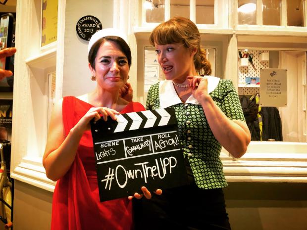 thisisoxfordshire: Comedian Tracey Collins and Oxford arts promoter Vez Hoper show their support for the UPP. Picture by Tim Hughes