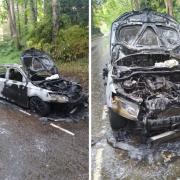 Fire damaged cars in Oxford
