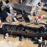 Drone footage showing the extent of the damage to the stables.