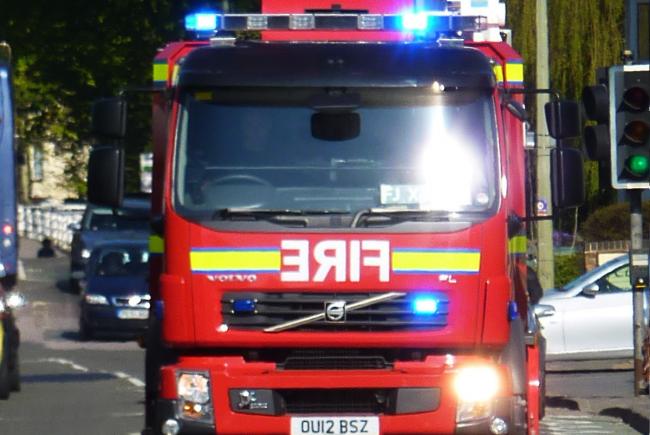 Fire crews battle blaze at log store in Oxford